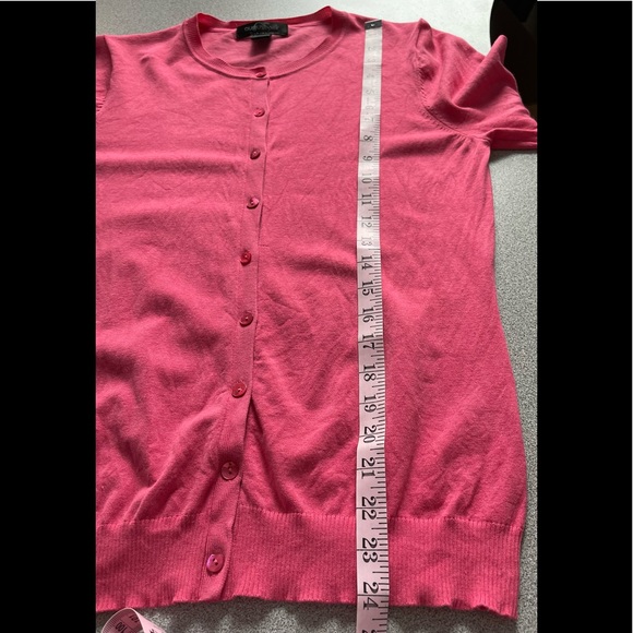 August Silk Pink Cardigan Silk Blend Sweater Size Large - Picture 9 of 10